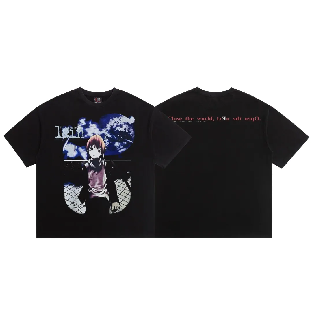 SAINT Michael Animation Lingyin Cartoon Print Washed and Distressed Retro Vintage Loose Short Sleeves Digital White Ink Direct Ink Printing The Fabric Is Breathable And The Patterns Are Three-Dimensional And Clear. Fabric: Double yarn 240g Style number: S938 Size: S-M-L-XL Color: Washed black Price: P118